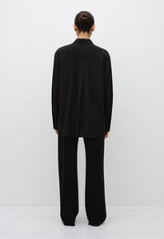 Long Sleeve Silk Shirt - Black - Matteau